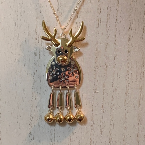 Christmas Jewelry - Reindeer Jingle Bells Necklace